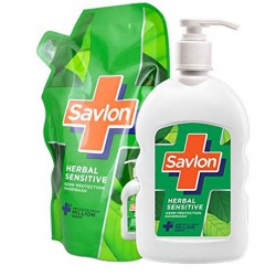 Savlon Herbal Sensitive Liquid Handwash( Promo Pack 200 Ml Pump  175 Ml Refill )