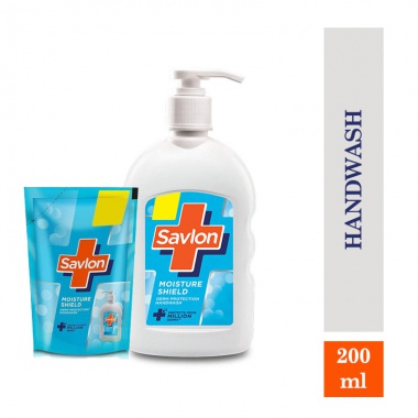 Savlon Moisture Shield Liquid Handwash (promo Pack 200ml Pump 175ml Refill)