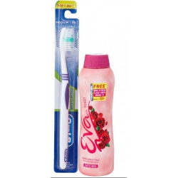 Eva Sweet Exotic Rose Perfumed Talc, 100gm With Free Assorted Oral B Brush