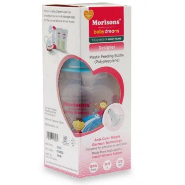 Designer PP Feeding Bottle 125ml - Blue